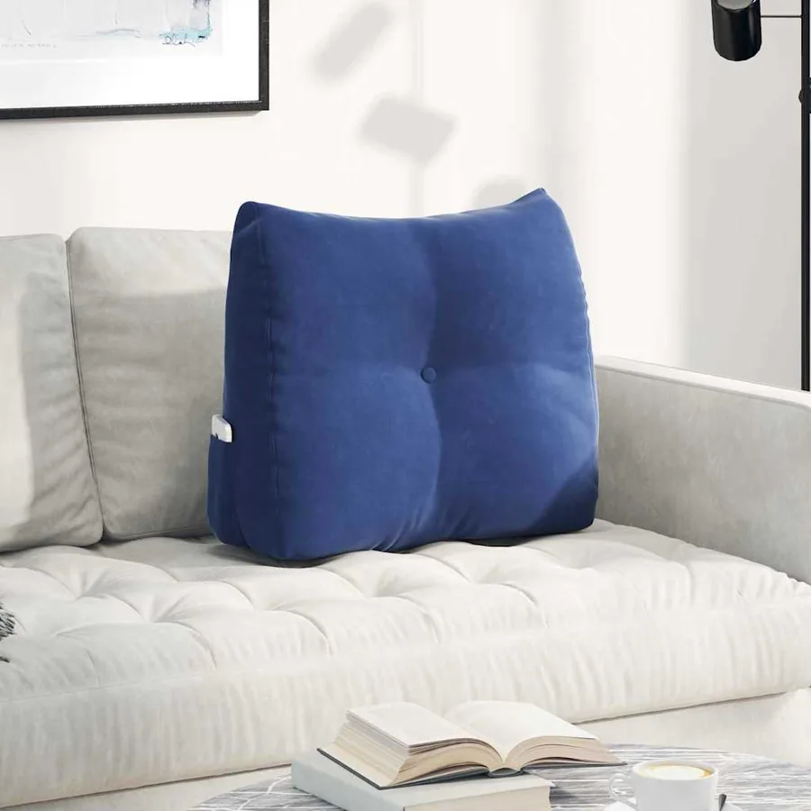 Coussin de Dos Bleu police 60 x 24 x 50 cm Velours