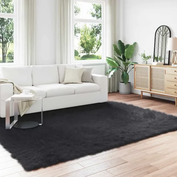 Tapis en fausse TAFALLA Noir 240 x 340 cm Polyester