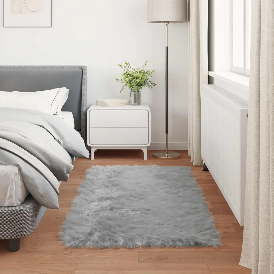 Tapis en fausse TAFALLA Gris 80 x 150 cm Polyester - 4