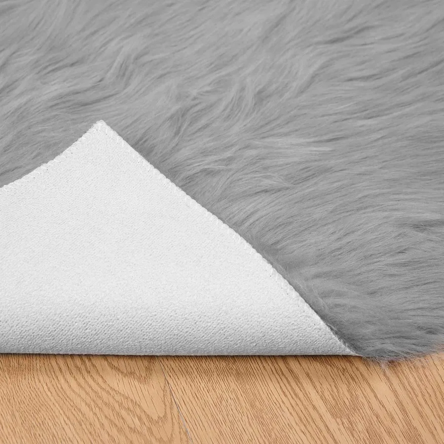Tapis en fausse TAFALLA Gris 80 x 150 cm Polyester - 6