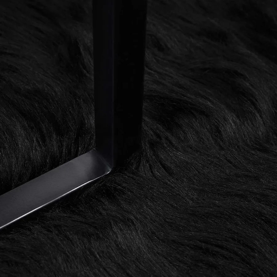 Tapis en fausse TAFALLA Noir Ø 200 cm Polyester - 5