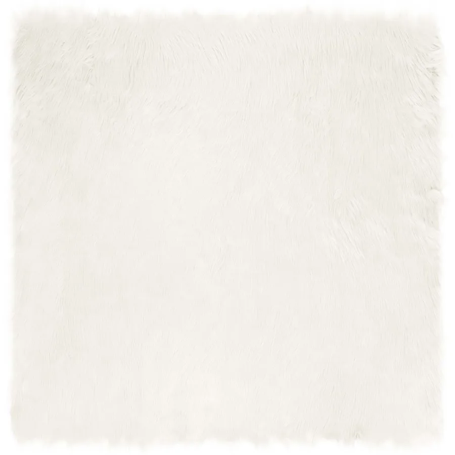 Tapis en fausse TAFALLA Blanc 200 x 200 cm Polyester - 2