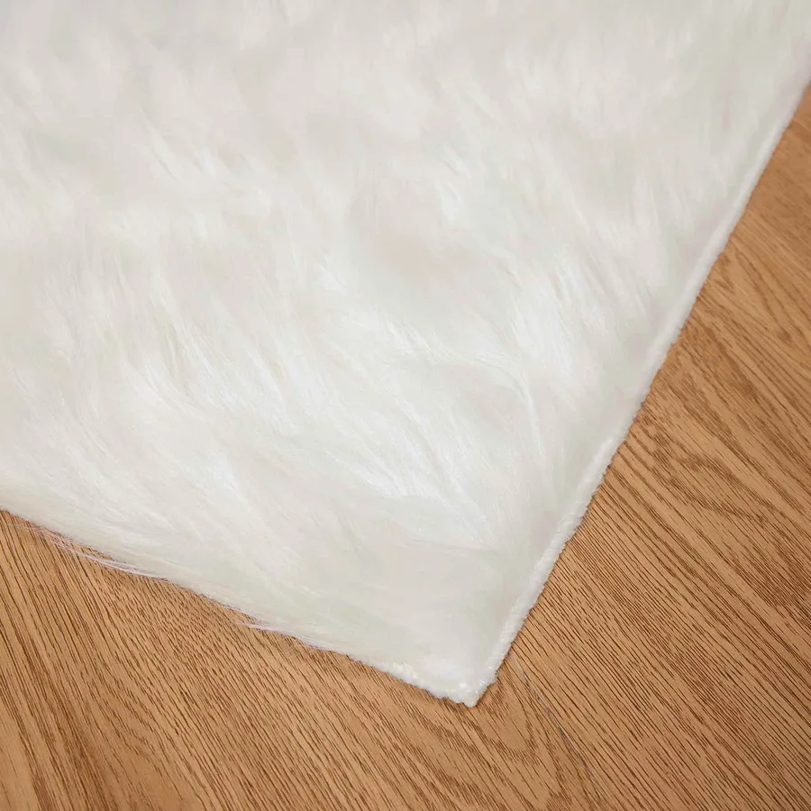 Tapis en fausse TAFALLA Blanc 200 x 200 cm Polyester - 7