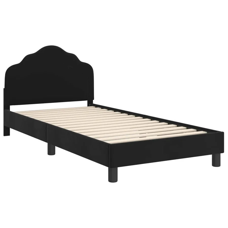 Cadre de lit pour enfants avec tête de lit Noir 80 x 200 cm - 4