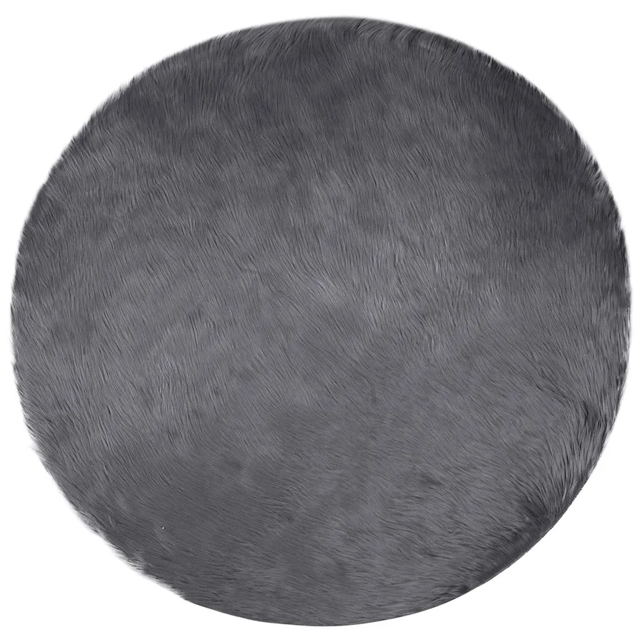Tapis en fausse TAFALLA Anthracite Ø 200 cm Polyester - 2