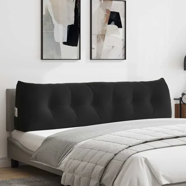 Coussin de Dos Noir 180 x 24 x 50 cm Velours