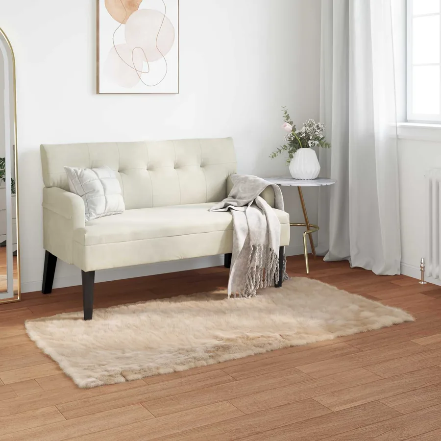 Tapis en fausse TAFALLA Beige 80 x 150 cm Polyester