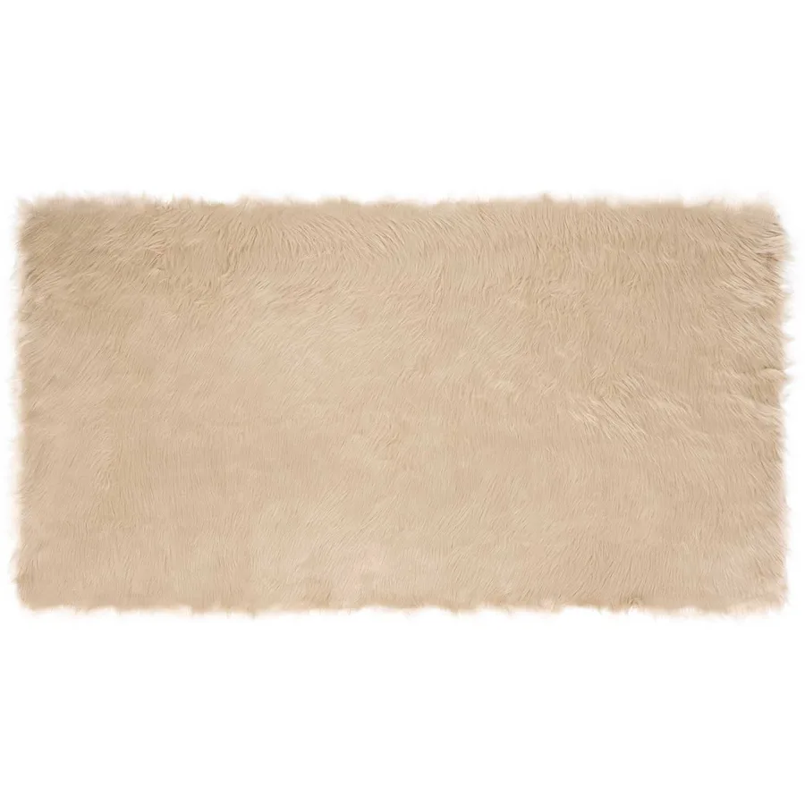 Tapis en fausse TAFALLA Beige 80 x 150 cm Polyester - 2