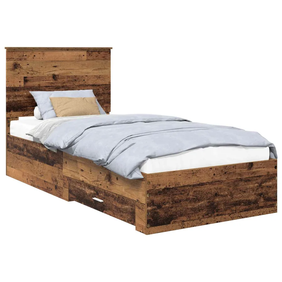 Cadre de lit Bois ancien 90 x 200 cm Bois d'ingénierie - 2