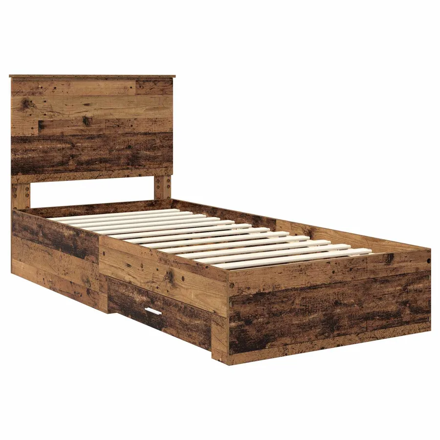 Cadre de lit Bois ancien 90 x 200 cm Bois d'ingénierie - 4