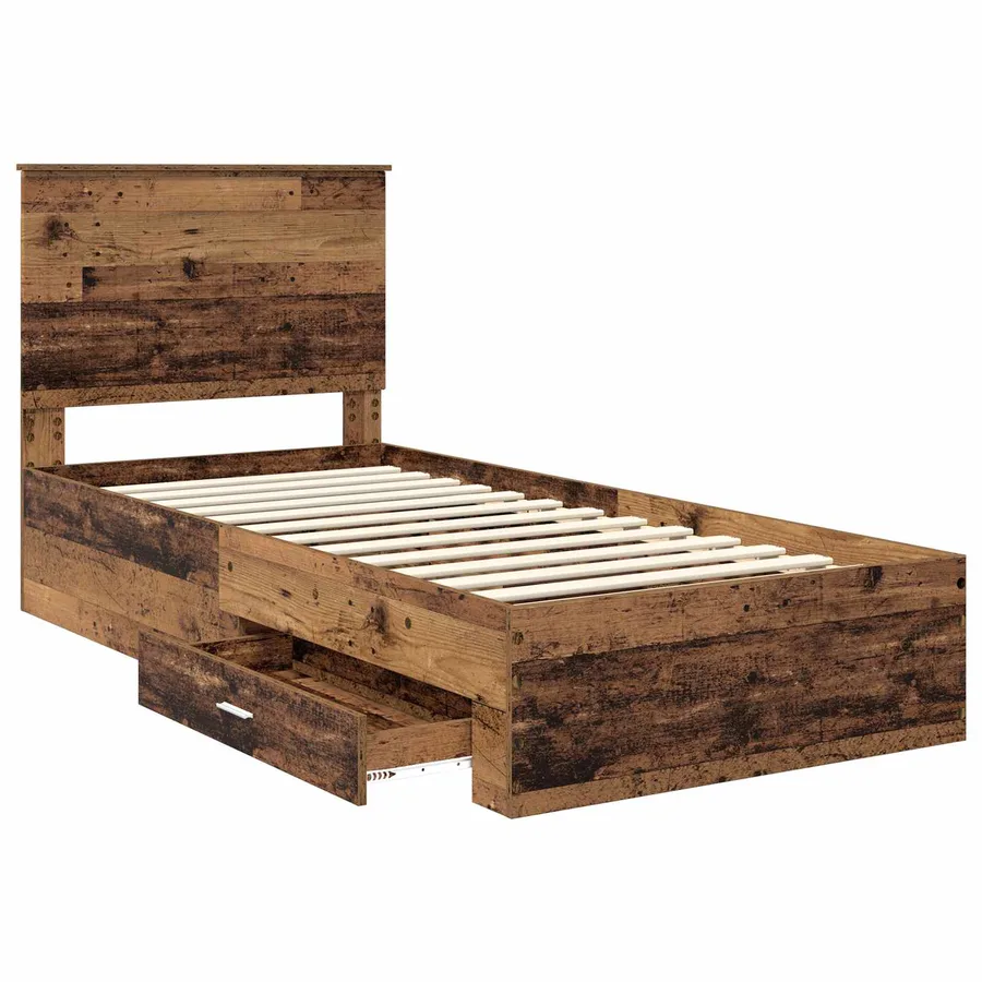 Cadre de lit Bois ancien 90 x 200 cm Bois d'ingénierie - 5