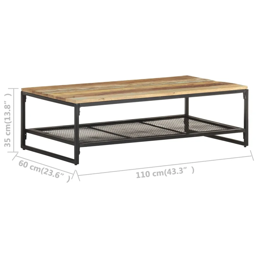 Table basse 110x60x35 cm Bois de récupération massif - 6