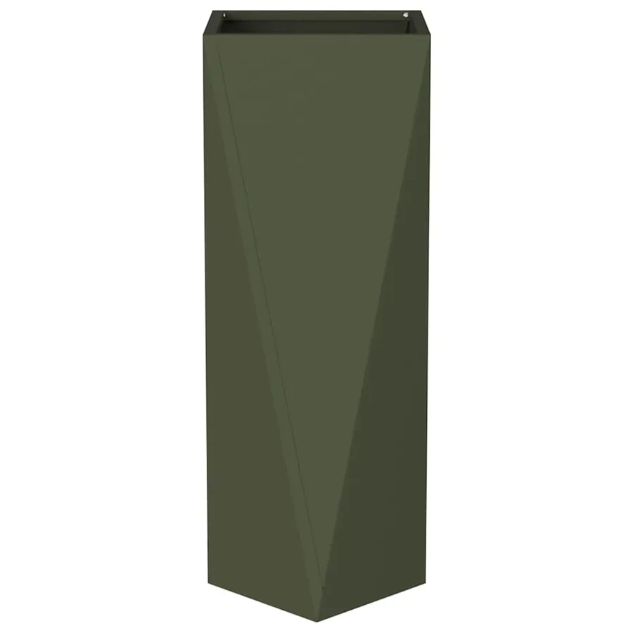 Jardinière 2 pc Vert olive 30 x 30 x 75 cm Acier - 6