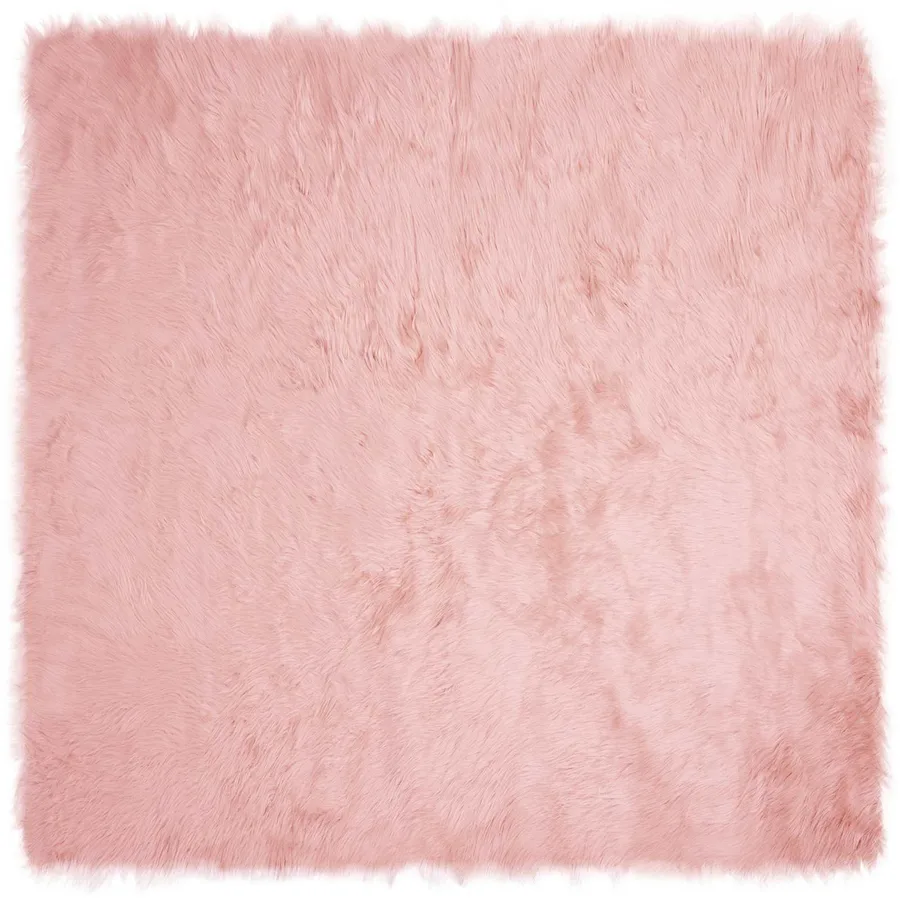 Tapis en fausse TAFALLA Rose 200 x 200 cm Polyester - 2