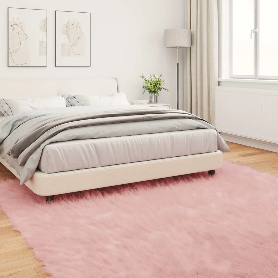 Tapis en fausse TAFALLA Rose 200 x 200 cm Polyester - 4