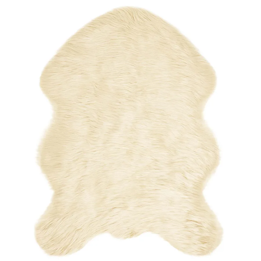 Tapis en fausse TAFALLA Crème 80 x 120 cm Polyester - 2