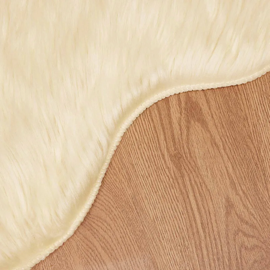 Tapis en fausse TAFALLA Crème 80 x 120 cm Polyester - 9