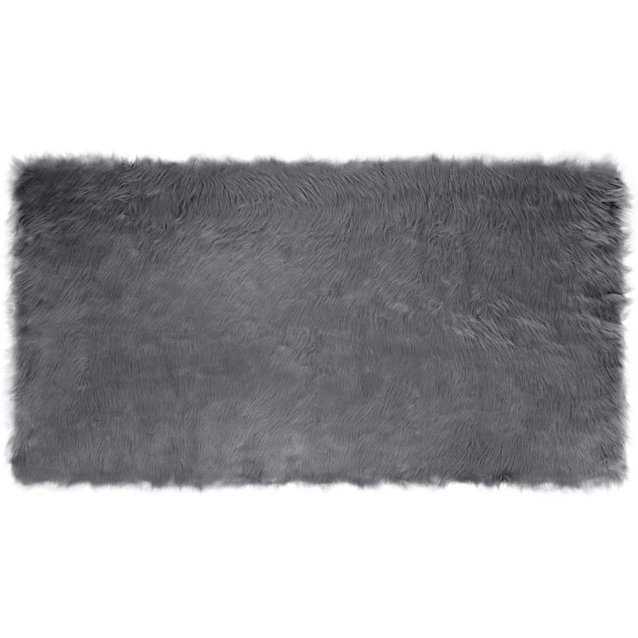 Tapis en fausse TAFALLA Anthracite 80 x 150 cm Polyester - 2