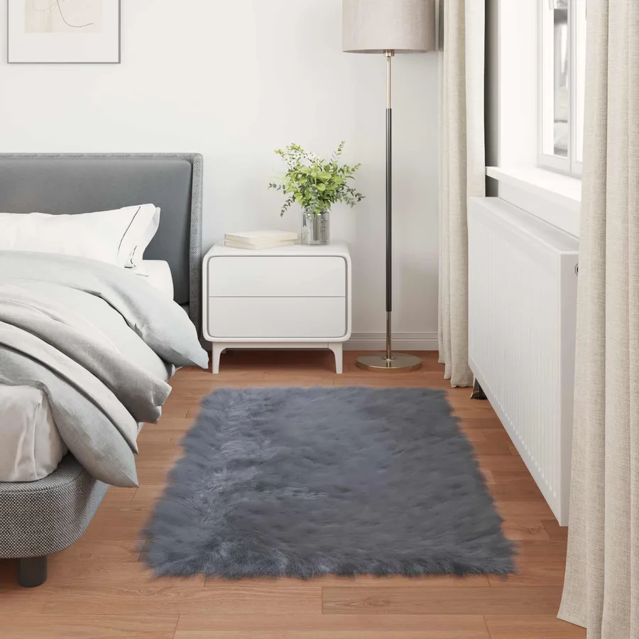 Tapis en fausse TAFALLA Anthracite 80 x 150 cm Polyester - 4