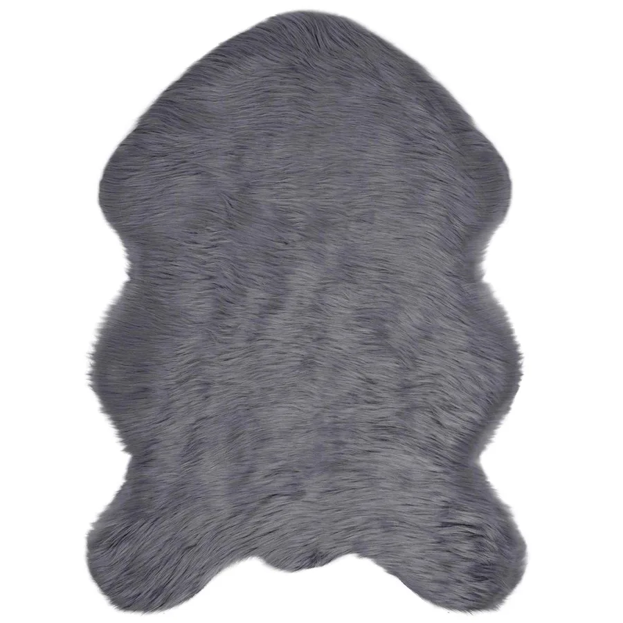 Tapis en fausse TAFALLA Anthracite 60 x 90 cm Polyester - 2