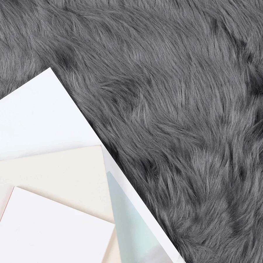 Tapis en fausse TAFALLA Anthracite 60 x 90 cm Polyester - 3