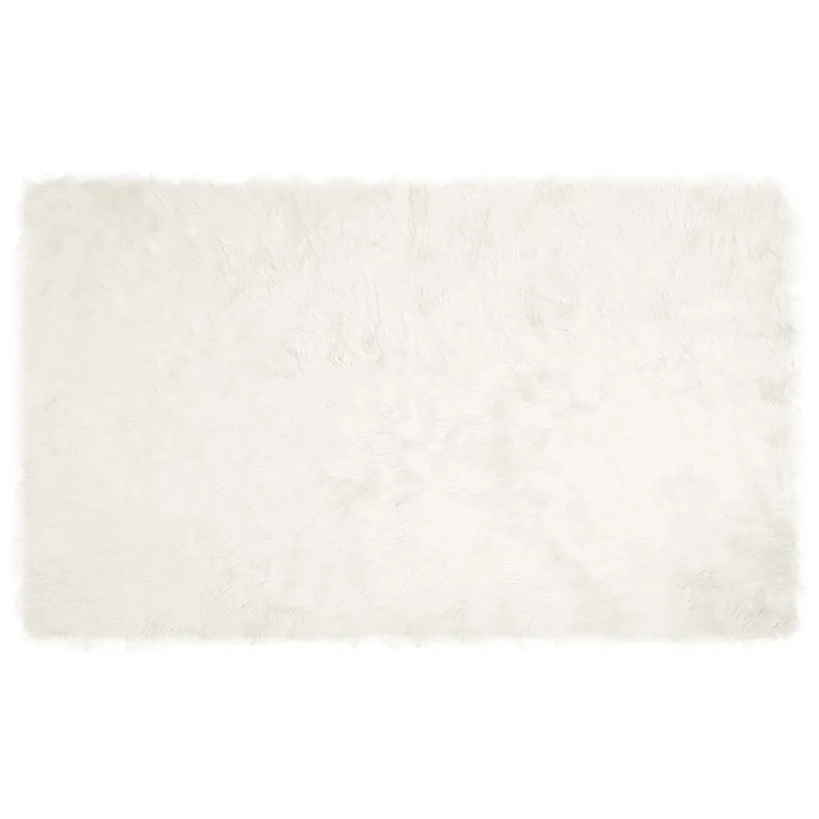 Tapis en fausse TAFALLA Blanc 100 x 200 cm Polyester - 2