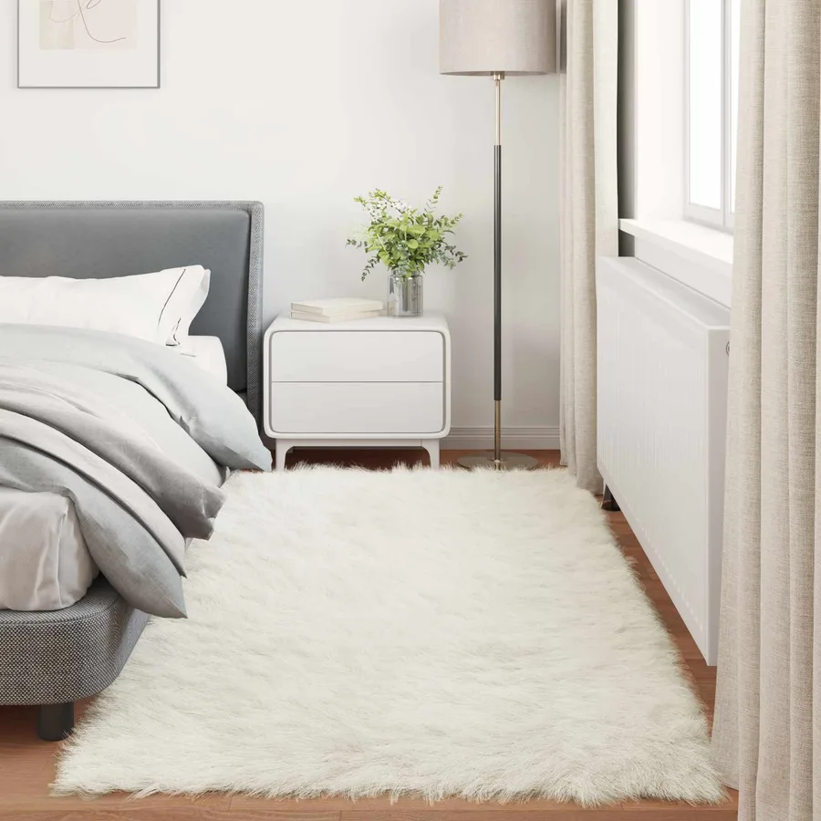 Tapis en fausse TAFALLA Blanc 100 x 200 cm Polyester - 4