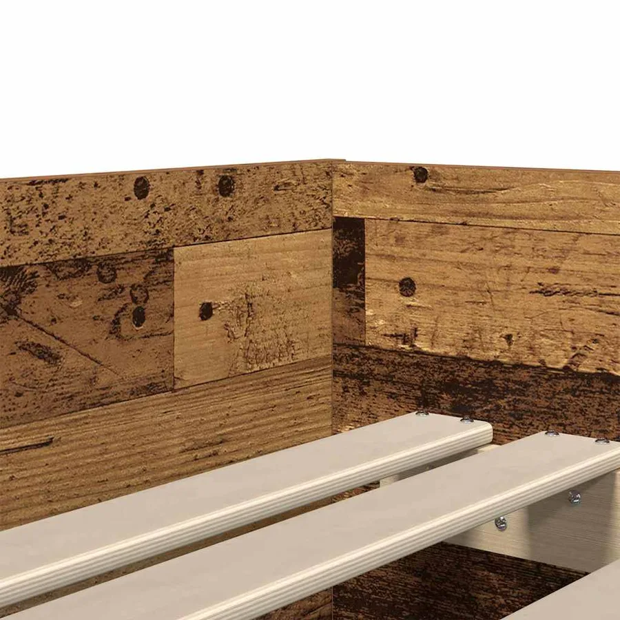 Cadre de lit avec tiroir Bois Ancien 100 x 200 cm Pin massif - 9