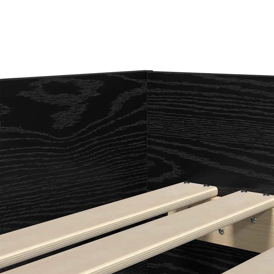Cadre de lit avec tiroir Chêne noir 100 x 200 cm Pin massif - 9