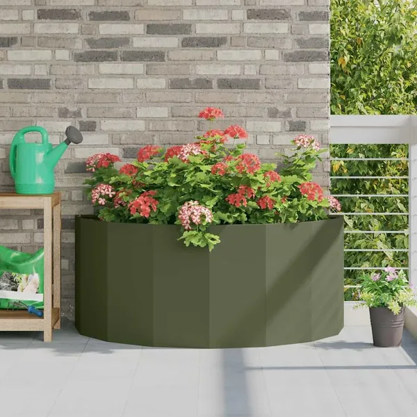 Jardinière Vert olive 120 x 60 x 50 cm Acier