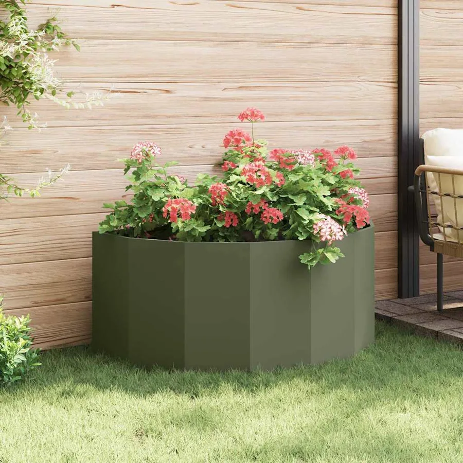 Jardinière Vert olive 120 x 60 x 50 cm Acier - 4