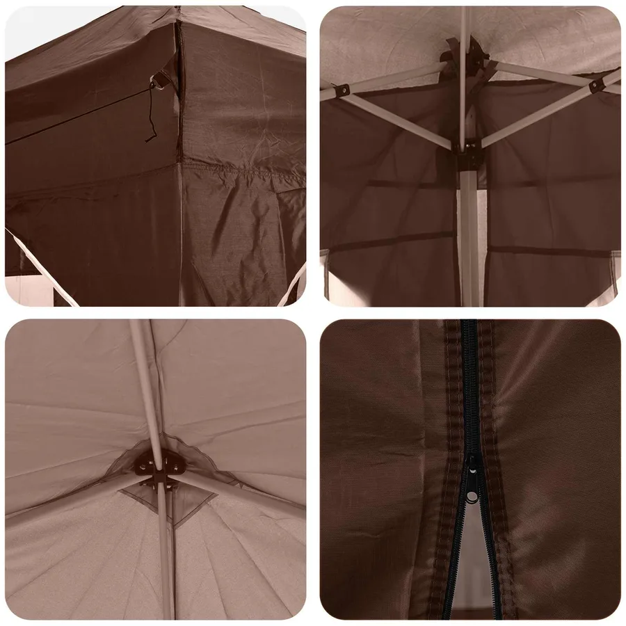 Tente de fête pop-up 290 x 290 x 245 cm Marron - 12
