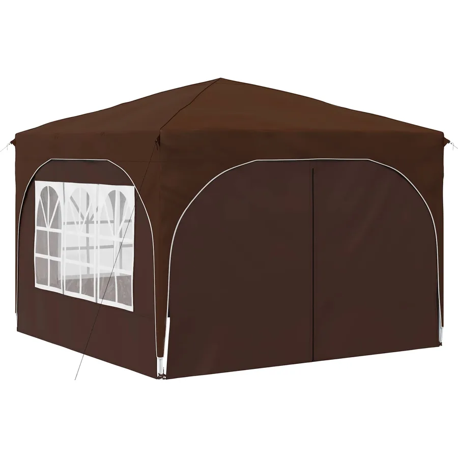 Tente de fête pop-up 290 x 290 x 245 cm Marron - 5