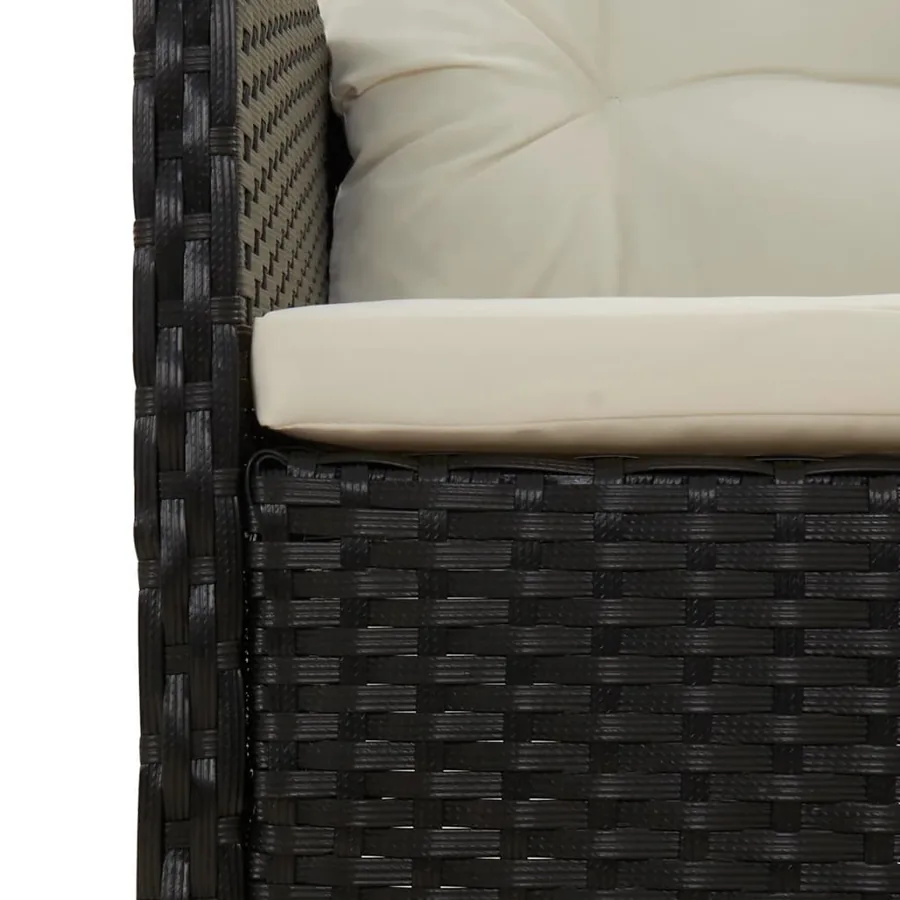 Salon de jardin 2 pcs avec coussins Noir Résine tressée - 7