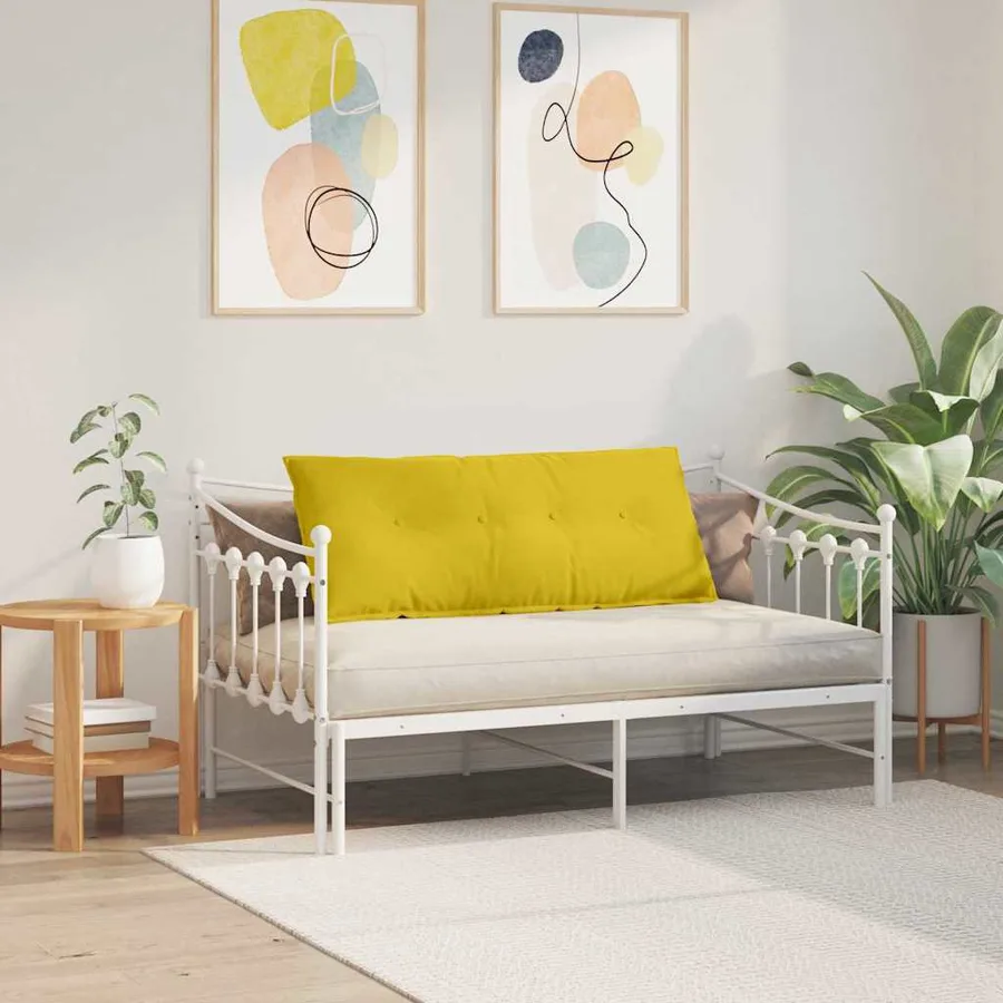 Coussin de Dos Jaune 120 x 50 cm Tissu en velours côtelé - 4