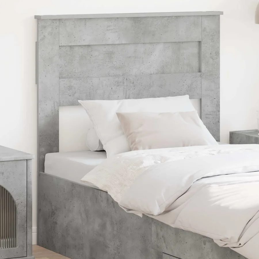 Tête de lit Gris béton Bois d'ingénierie