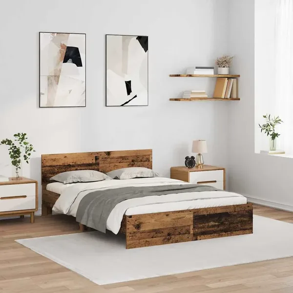 Cadre de lit Bois Ancien 140 x 200 cm Bois d'ingénierie