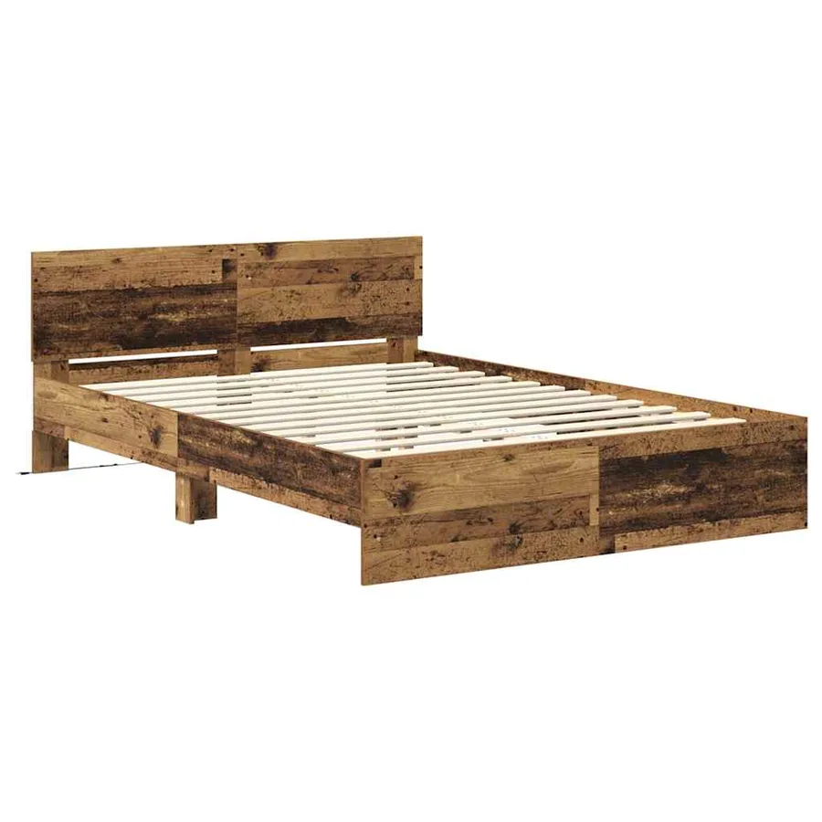 Cadre de lit Bois Ancien 140 x 200 cm Bois d'ingénierie - 5