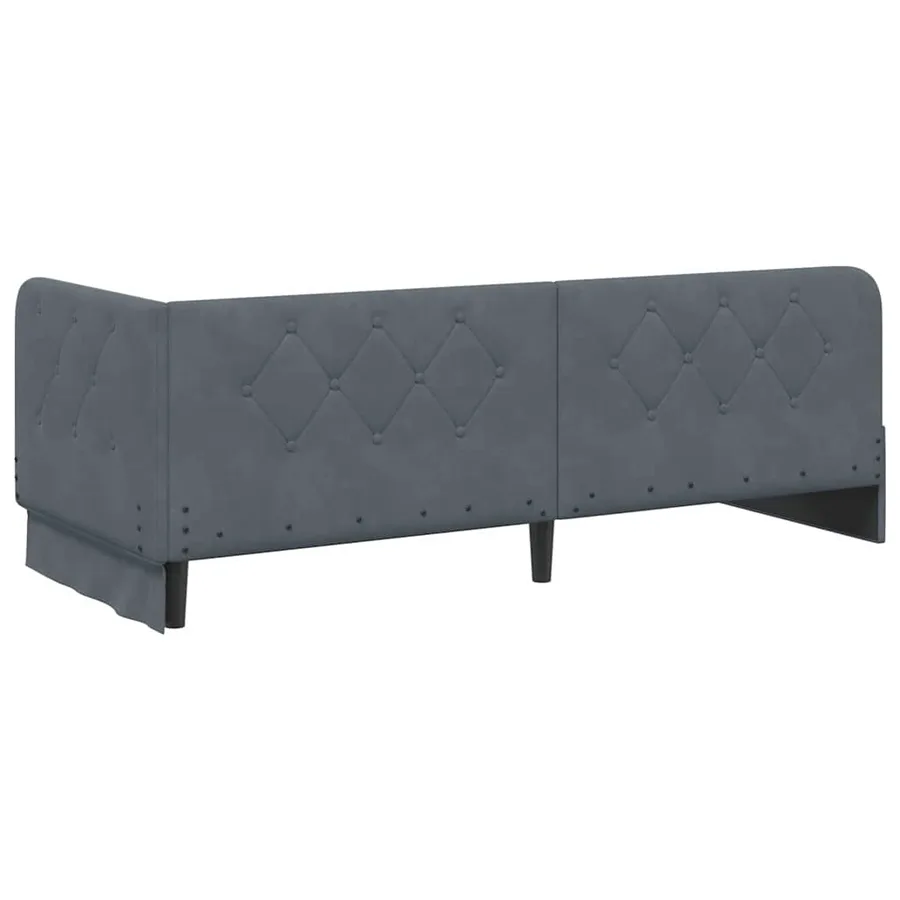 Cadre de lit d'angle Gris foncé 80 x 200 cm Velours - 9