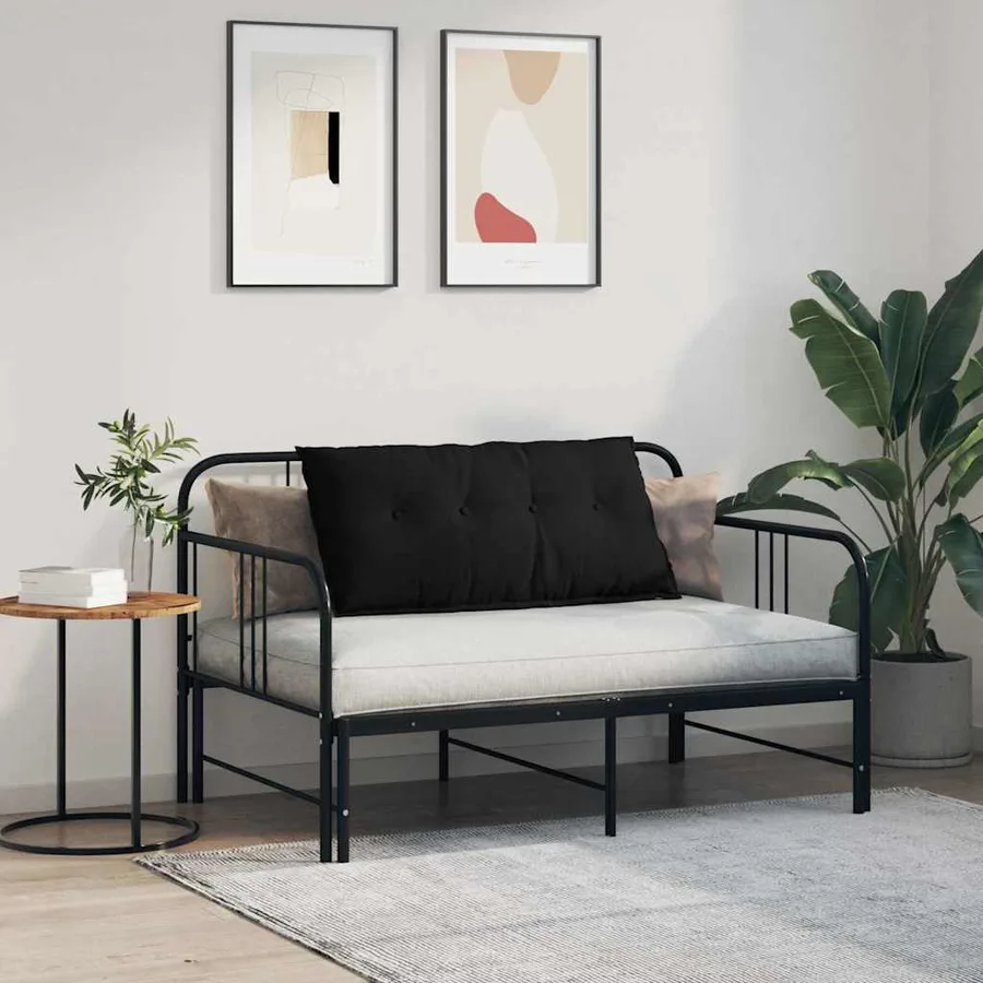 Coussin de Dos Noir 100 x 50 cm Tissu en microfibre - 4