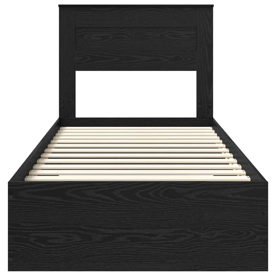 Cadre de lit Chêne noir 100 x 200 cm Bois d'ingénierie - 7