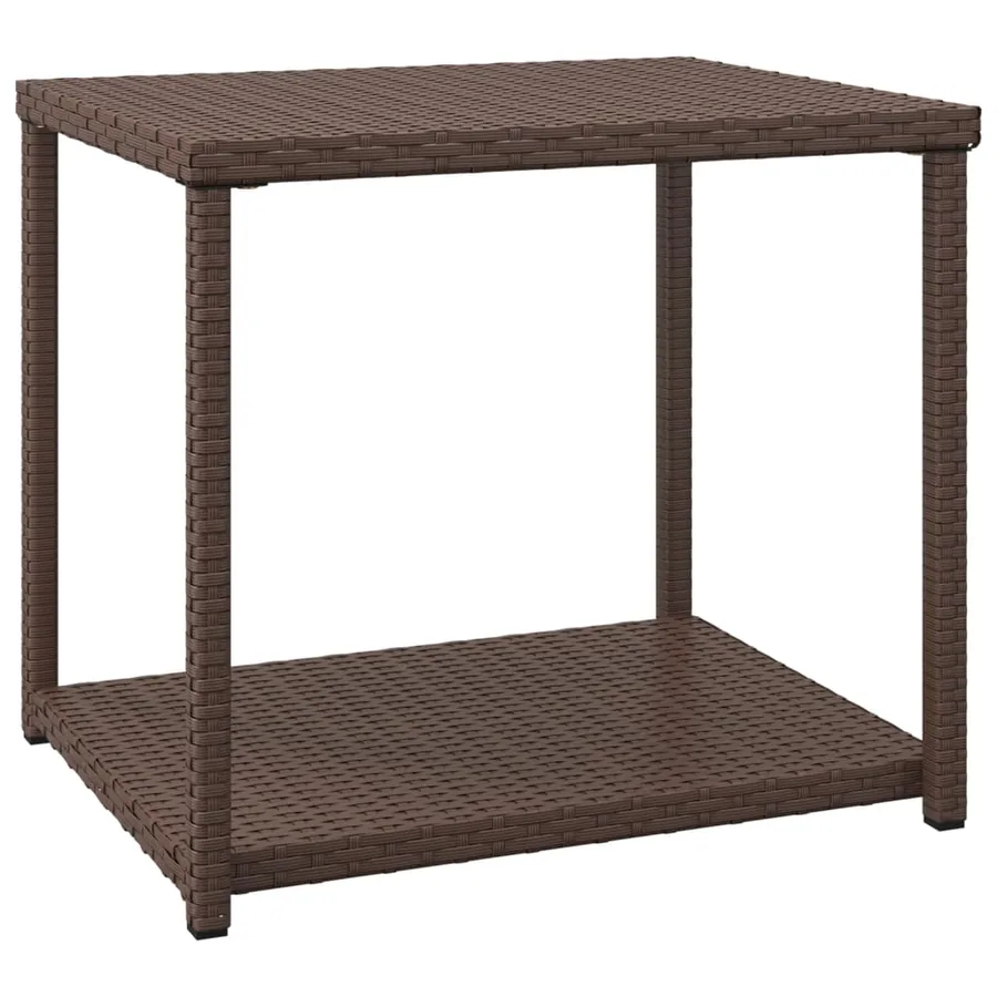 Table d'appoint marron 55x45x49 cm résine tressée - 2