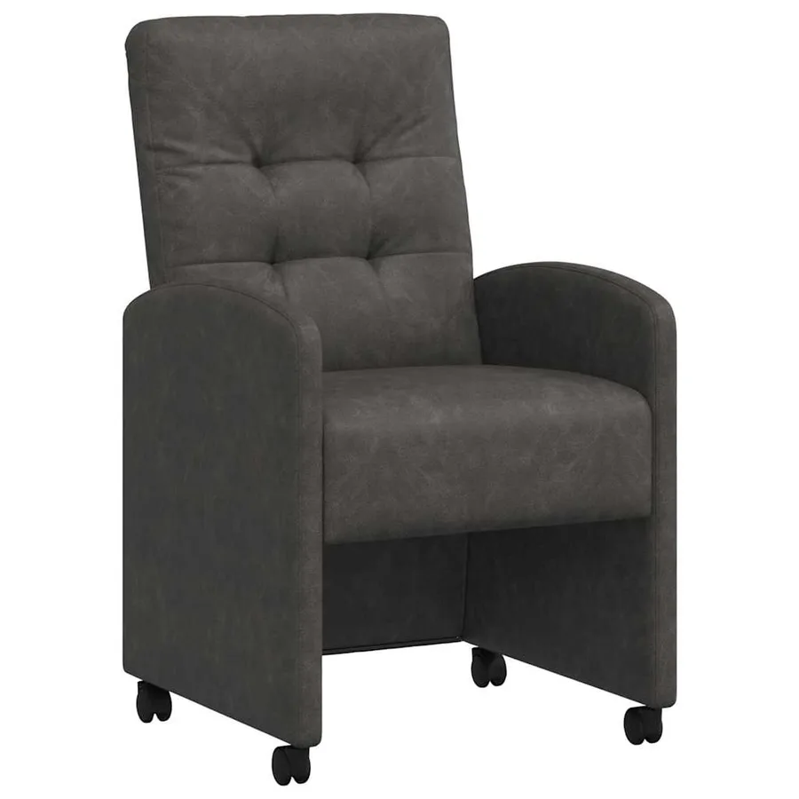 Chaises de Salle à Manger avec Roues 2 pcs Noir 58 x 67 x 97 cm - 2