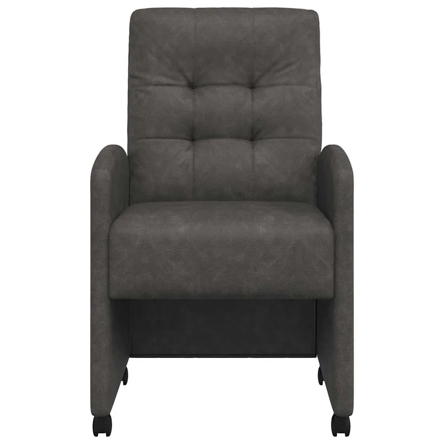Chaises de Salle à Manger avec Roues 2 pcs Noir 58 x 67 x 97 cm - 4