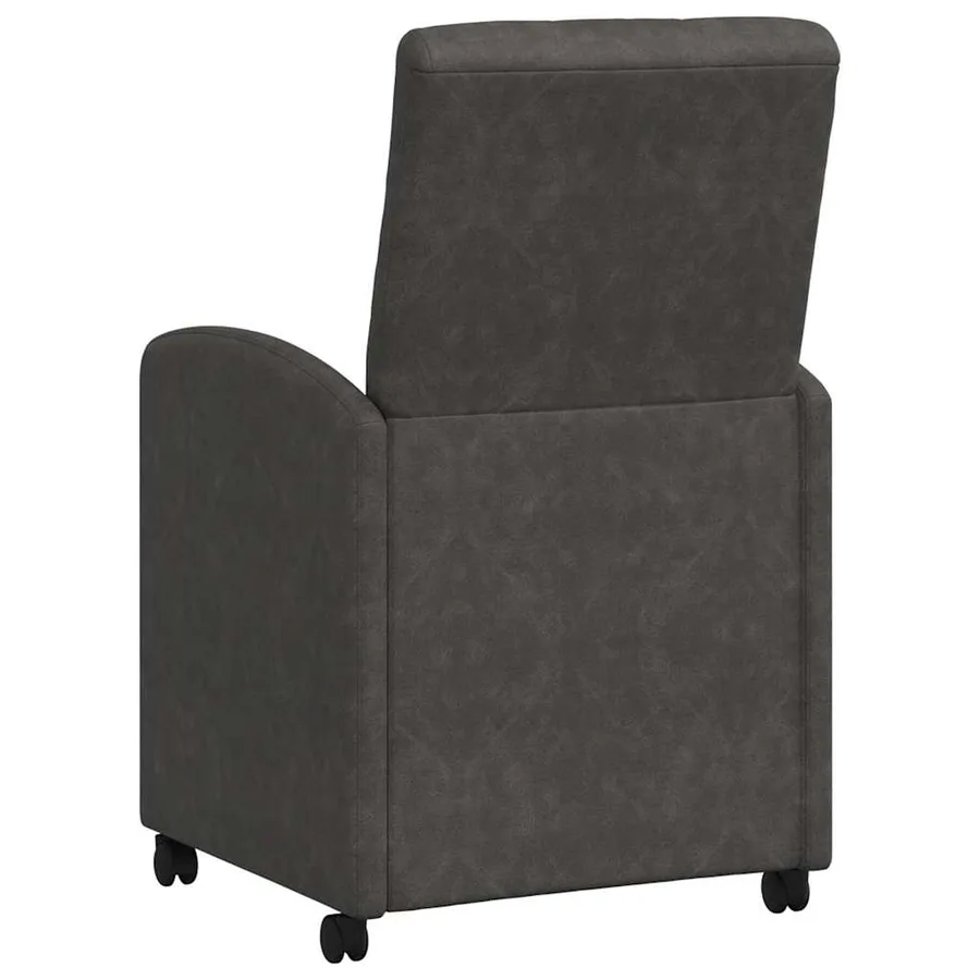 Chaises de Salle à Manger avec Roues 2 pcs Noir 58 x 67 x 97 cm - 6