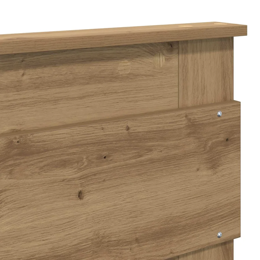 Cadre de lit Chêne artisan 120 x 200 cm Bois de pin massif - 11