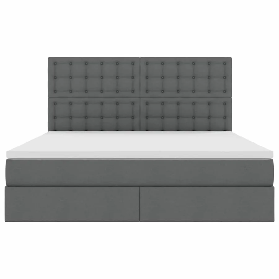 Lit avec rangement et matelas Gris foncé 180 x 200 cm tissu - 7