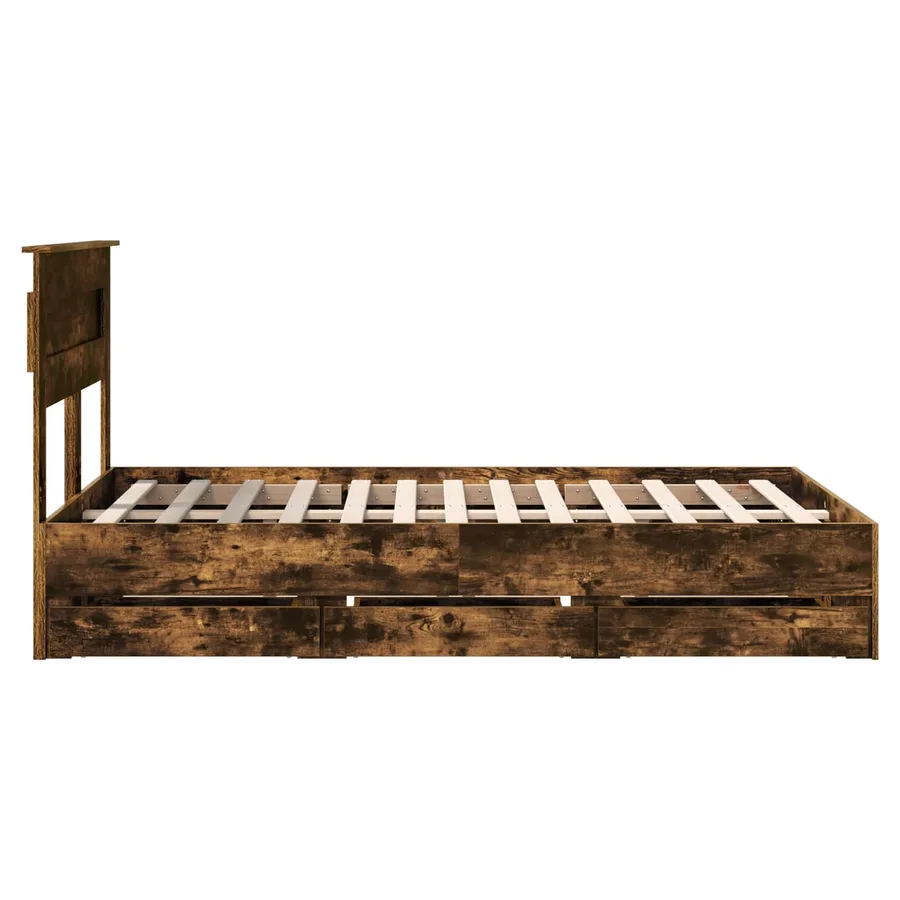 Cadre de lit Chêne fumé 120 x 190 cm Bois Ingénierie - 9