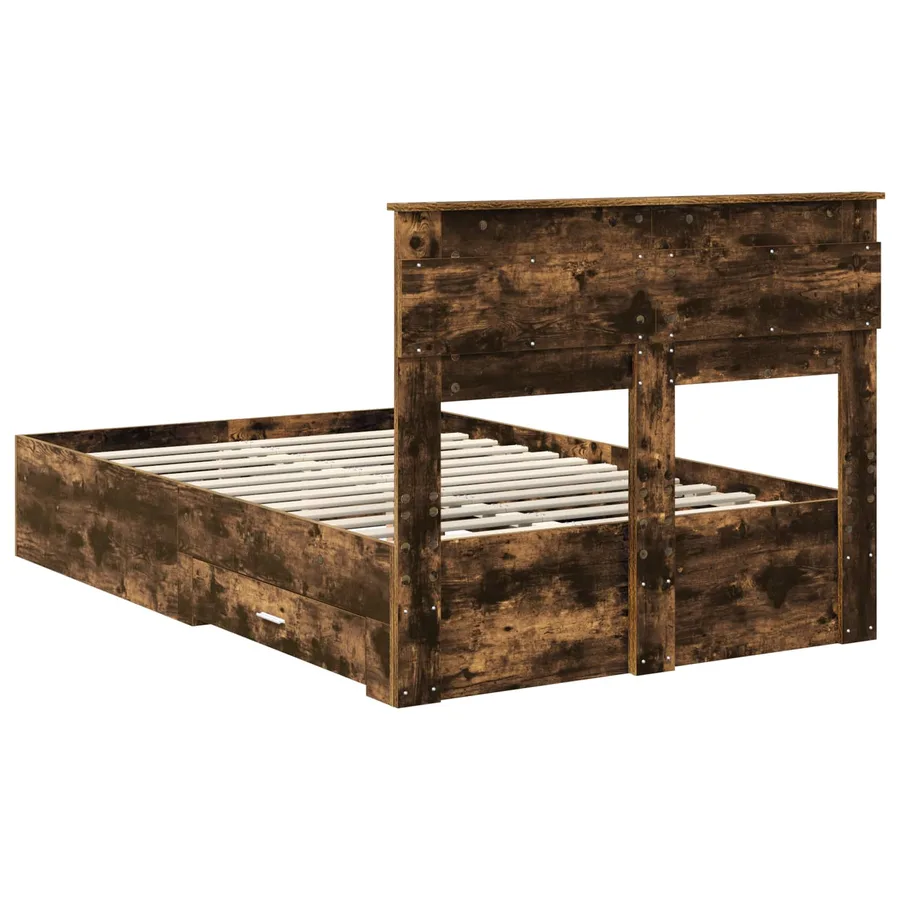 Cadre de lit Chêne fumé 120 x 200 cm Bois d'ingénierie - 10