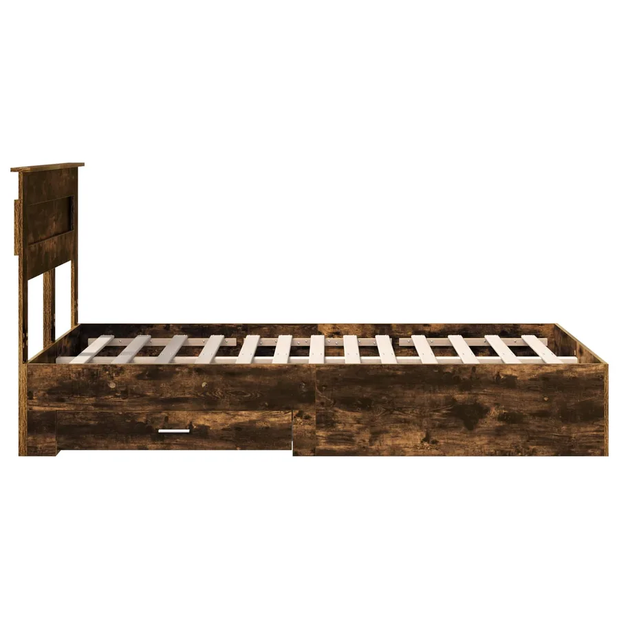 Cadre de lit Chêne fumé 120 x 200 cm Bois d'ingénierie - 9